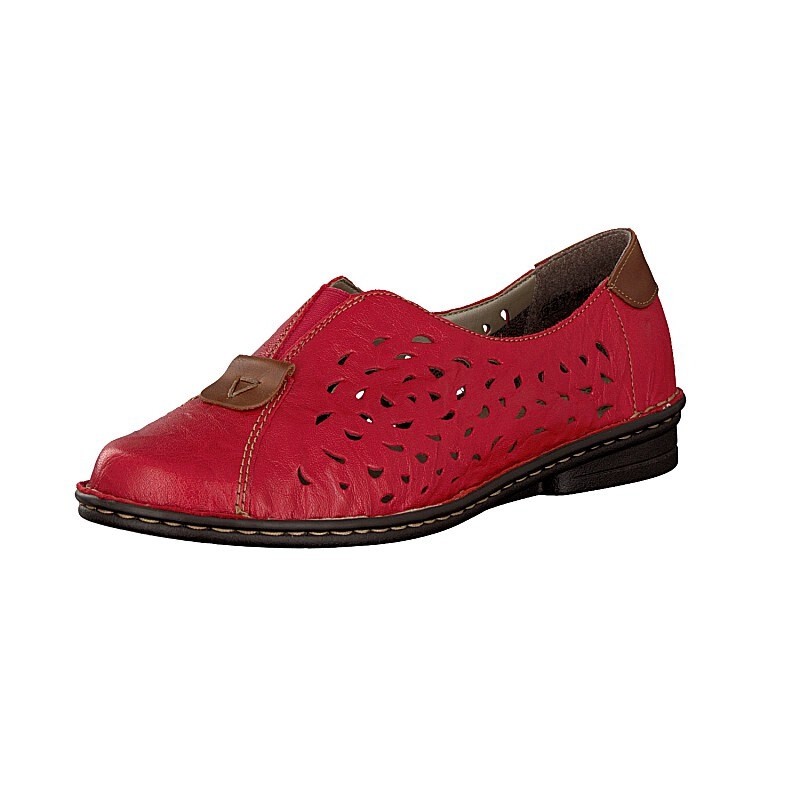 Slip On Rieker 48451-33 Para Mulher - Vermelhas